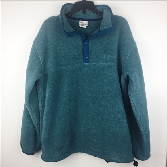 L.L. Bean Sweaters - 90's Vintage | 1/4 snap fleece teal size medium